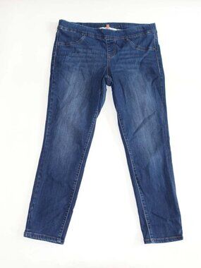 Jag Women's Skinny Pull On Ankle Jeans Size Large Blue Stretch 27" Inseam L